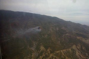 Imagen del incendio tomada desde el helicóptero del Infoca.