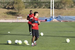 Juan Ramírez en el entrenamiento.