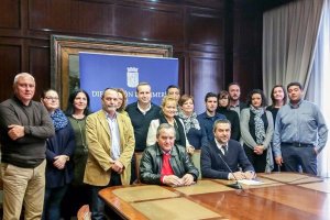 Alcaldes y ediles del PSOE en una rueda de prensa sobre el consorcio.