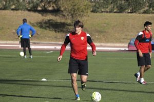 Dubarbier en el entrenamiento de hoy.