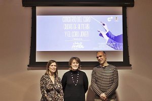 Presentación del concierto con Ana Martínez Labella, Isabel Guirao y José Mª Azurmendi.