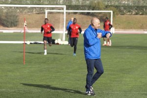 Jorge Borelli en el entrenamiento de este miércoles.