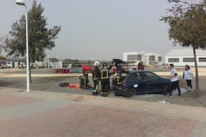 Alumnos de Enfermería en el simulacro de la UAL.