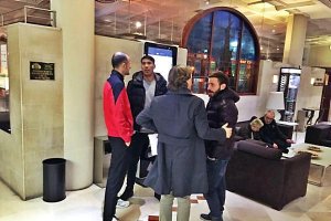 Ulloa y Bernardello con Fernando Soriano.