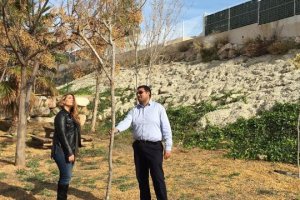 Concejales junto a uno de los nuevos árboles plantados.