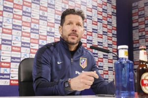 Simeone, en rueda de prensa. 