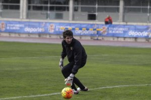Julián Cuesta en el entrenamiento de este jueves.