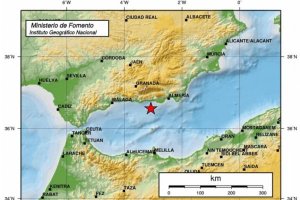 Mapa donde se marca el epicentro del seísmo del 25 de enero.
