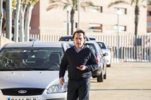 Andrés Fernández en el Estadio Mediterráneo.