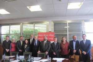 Dirigentes de las Cámaras de Comercio de Almería y La Florida, ayer en Almería.