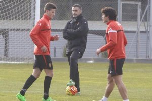 Lluis Carreras en un entrenamiento del Zaragoza.