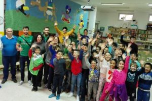 Los niños con Unicaja.