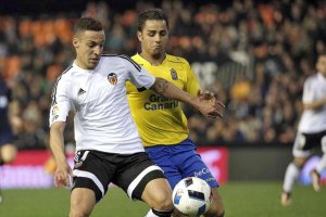 El Valencia empató 1-1 con Las Palmas en Mestalla.
