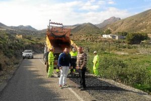 El concejal carbonero durante su visita a las obras