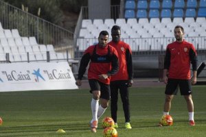 Michel Macedo en el entrenamiento de este jueves.