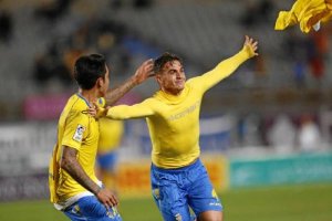 El jugador de Las Palmas celebrando un gol.