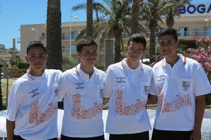 Jugadores del Club de Petanca Virgen de la Salud, Campeones de España en 2015.