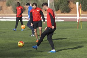 Goñi y Dubarbier en el entrenamiento.