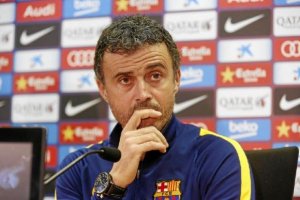 Luis Enrique en la rueda de prensa.
