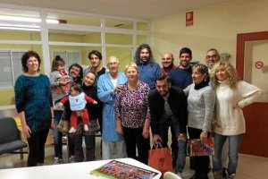 Los jugadores del Mirandés en el Hospital.