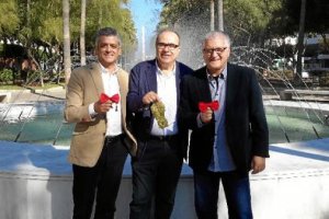 Modesto Barragán, Antonio Torres y Manolo Casal, ayer en Almería.