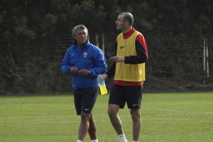 Gorosito y Soriano después del entreno.