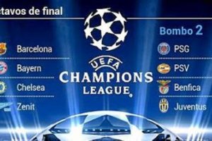 Panel de equipos para el sorteo.