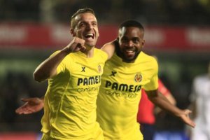 Soldado celebra el 1-0.