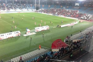 Así se veía el campo desde la cabina de la SER.