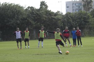 Morcillo en el entrenamiento de este miércoles.