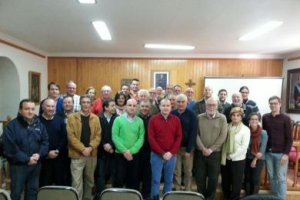 Miembros de la Junta Rectora posan tras su reunión en el Ayuntamiento de María. 