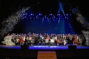 La gran familia del deporte con su alcalde, Gabriel Amat.