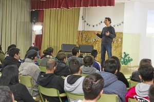 Iván Zoido, durante su charla en el instituto.