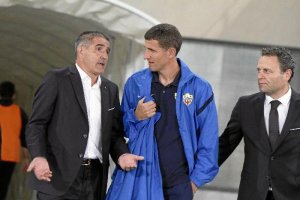 Paco Herrera y Javi Gracia el 28 de noviembre de 2012 en el partido de ída.