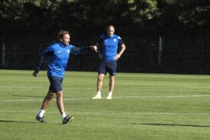 Joan Carrillo en el entrenamiento en la Vega.