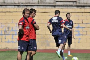 Jagoba Arrasate en el entreno del Numancia.