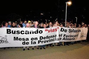 Imagen de la concentración en defensa de mejores trenes celebrada a finales de octubre