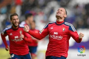 Nino celebrando el gol de la victoria ante el Real Valladolid.