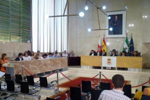 Una de las sesiones plenarias en el Ayuntamiento de Almería.