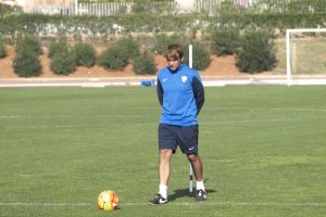 Carrillo en el entreno de este viernes.