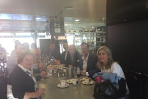 Rajoy desayunando con alcaldes del Almanzora y dirigentes del PP provinciales.