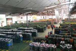 Subasta agrícola en un almacén 