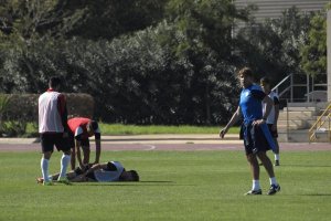 La cara de Joan Carrillo tras la lesión de José Ángel.