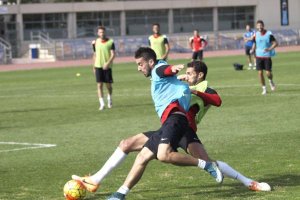 Iago Díaz y Carlos Cuéllar en el partidillo.