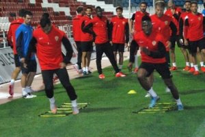 Entrenamiento del Almería este sábado.