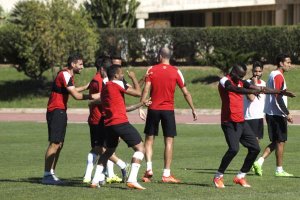 Buen ambiente en el entrenamiento del Almería.