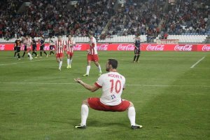Rodri celebrando su gol ante el Real Valladolid.