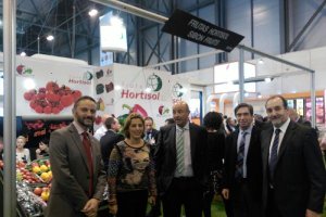 El delegado de Economía, la delegada del Gobierno, un representante de Hortisol, el secretario general de la Delegación de Agricultura y el delegado 