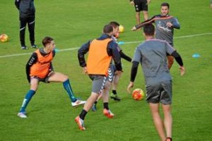 Portugal ha ensayado de cara al partido de Almería.