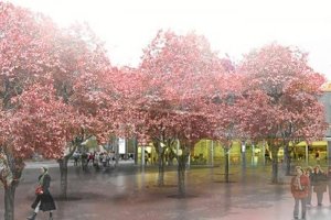 imAgen que recrea el aspecto que tendrá la zona del mercado de abastos, una vez finalizado el proyecto.